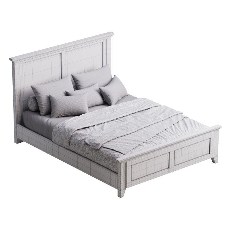 Solid Wood Panel Bed - Image 14