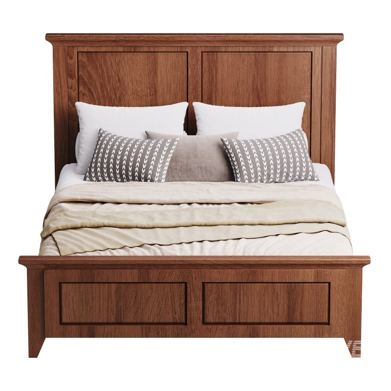 Solid Wood Panel Bed - Image 4