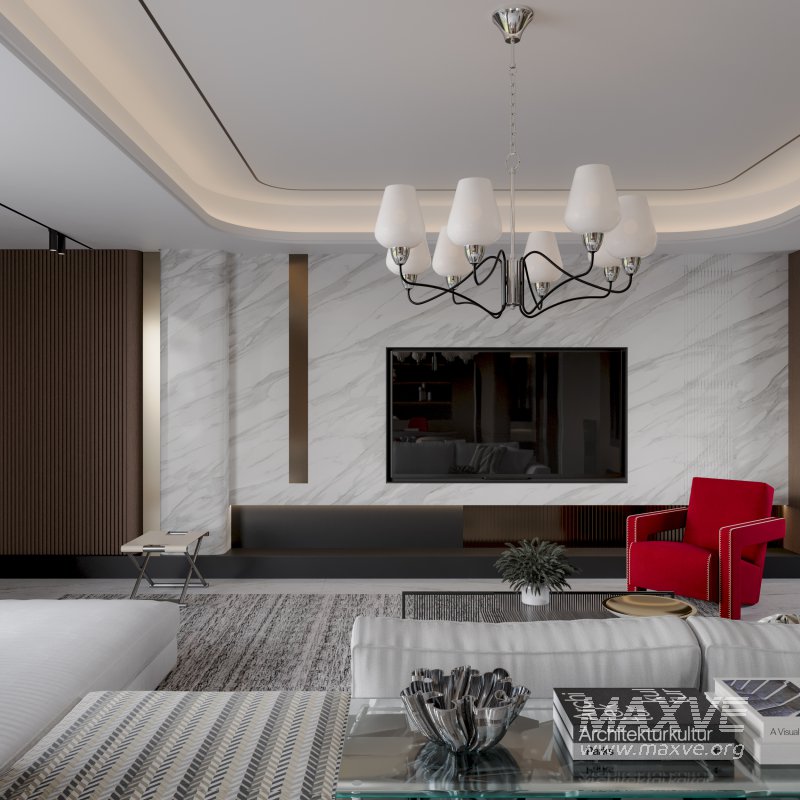 Modern living room and office scene - Image 3