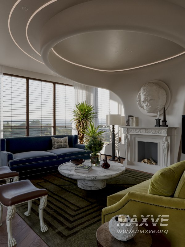 Classic luxury living room scene - Image 2