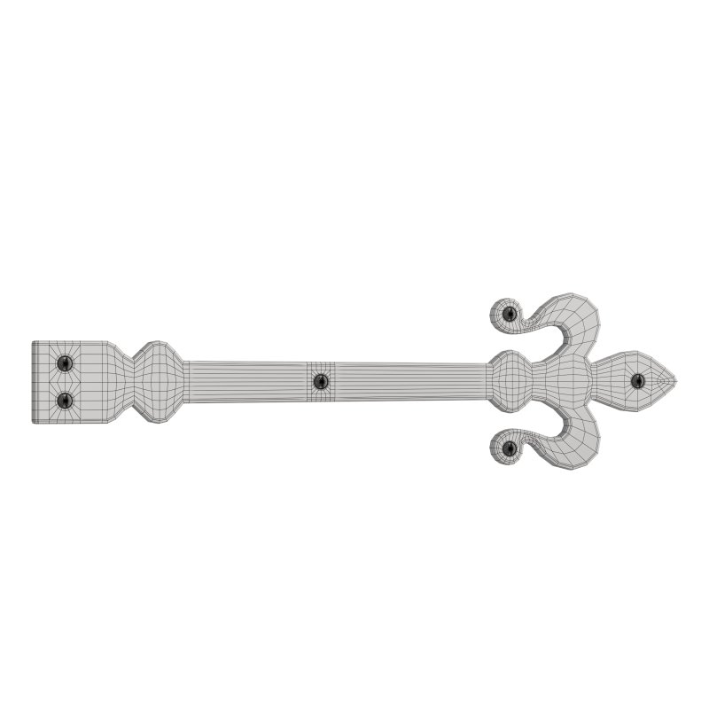 Wrought Iron Dummy Door Hinge Fleur De Lis 16″ Hinges - Image 13