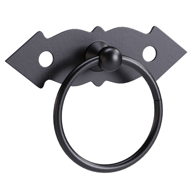 Ring Pull Cabinet Door Drawer Wrought Iron Black - Image 12