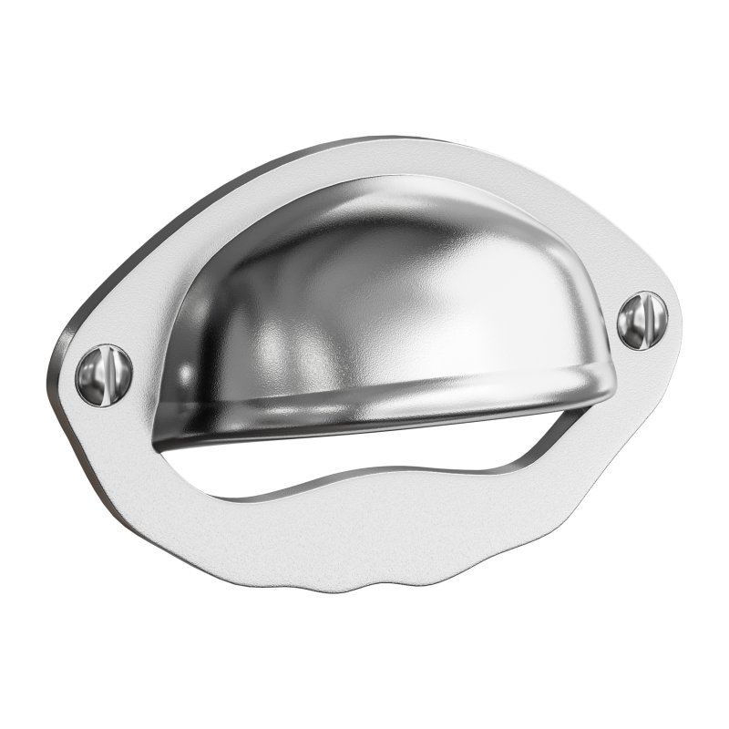 Cabinet or Drawer Bin Pull Black Iron Cup - Image 6