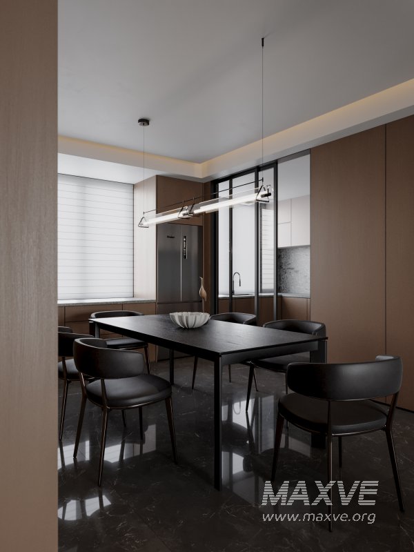 Modern living room dining room scene - Image 4