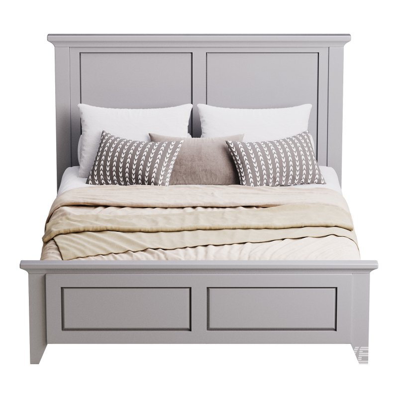 Solid Wood Panel Bed - Image 3