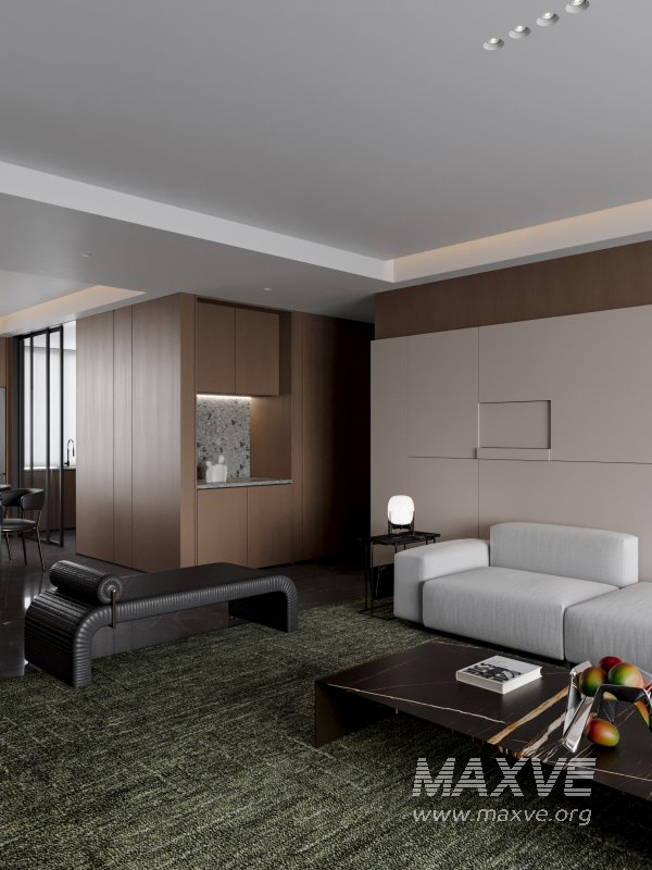 Modern living room dining room scene - Image 8