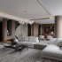 Modern living room and office scene - Thumbnail 2