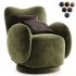 Libra Interiors Bingham Swivel Chair Dark Green Velvet - Thumbnail 1