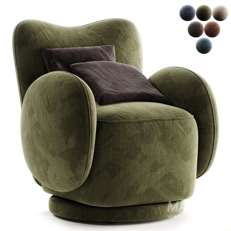 Libra Interiors Bingham Swivel Chair Dark Green Velvet - Image 1