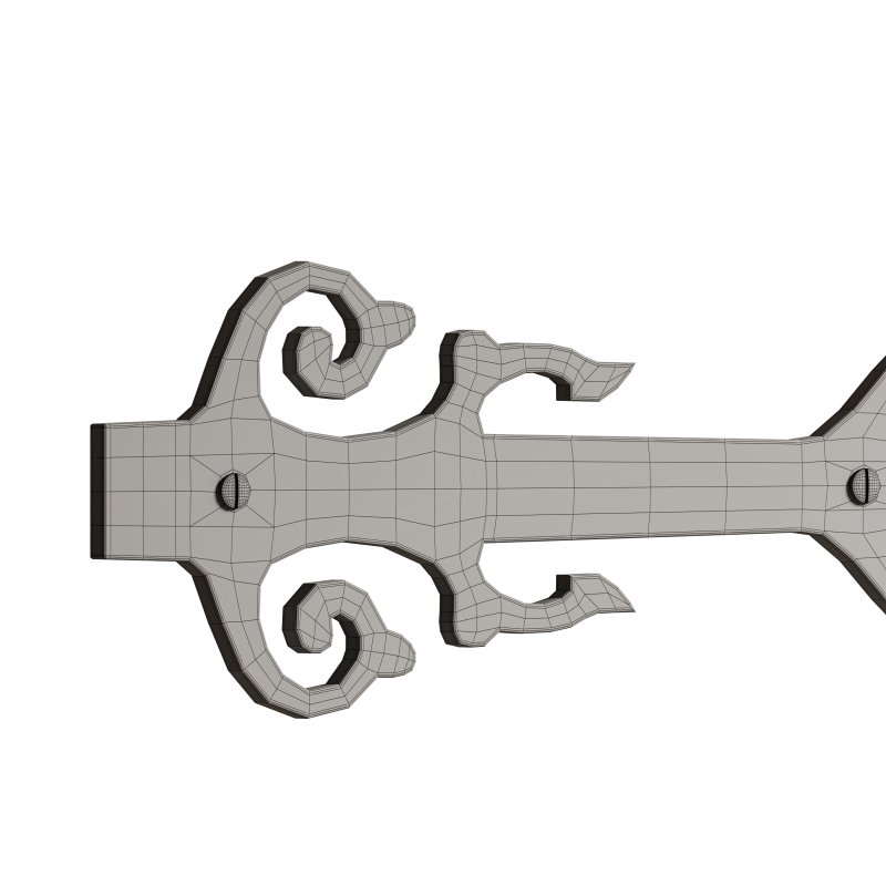 Black Wrought Iron Garage Door Decorative Hardware Poseidon Trident Design 12 in Rust Resistant Dummy Strap Hinge with Mounting Hardware - Image 12