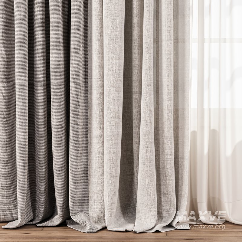 Soft Linen & Sheer Drapes with Roman Blind - Image 4