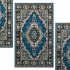 Blue Motif Rustico Carpet with Anti Skid Backing - Thumbnail 2
