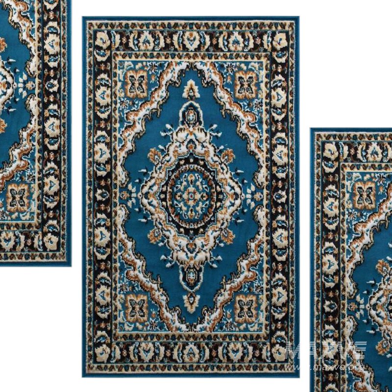 Blue Motif Rustico Carpet with Anti Skid Backing - Image 2