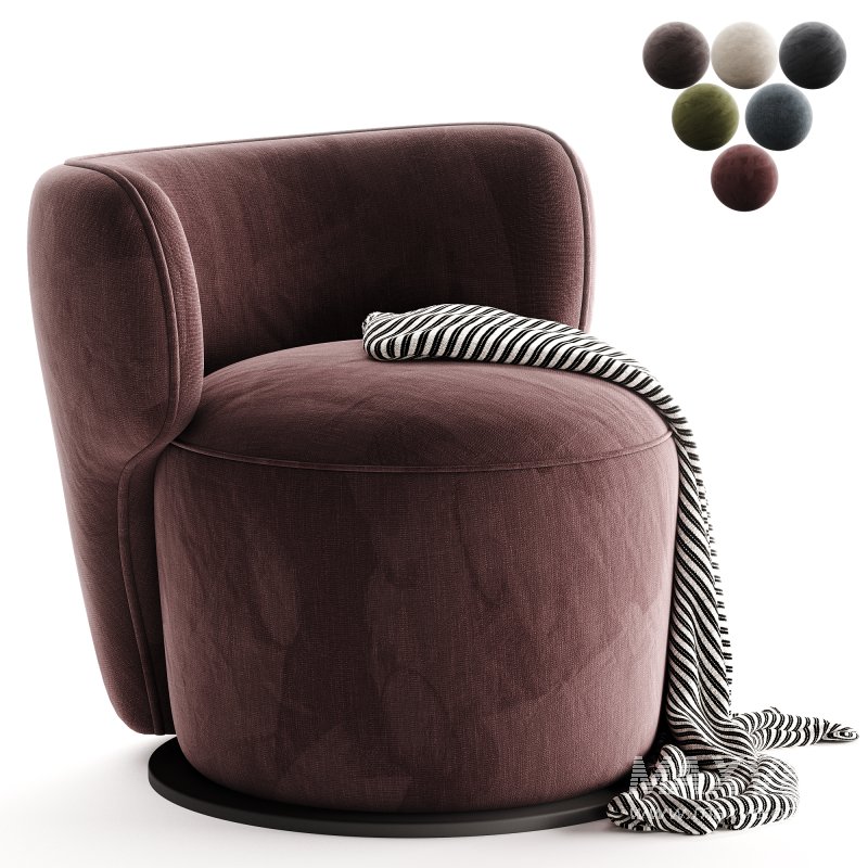 SM Living Couture Sierra Black Swivel Armchair - Image 5
