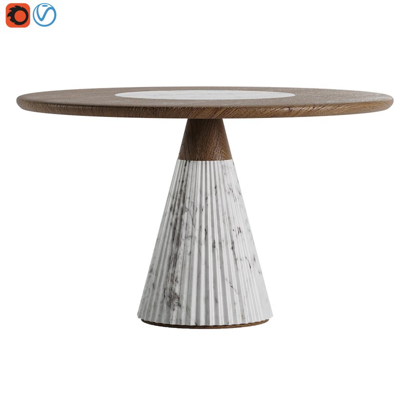Marilyn Круглый стол из мрамора и ясеня Morelato - Image 4