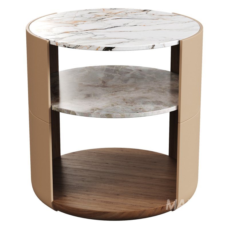 Round Marble Nightstand - Image 1
