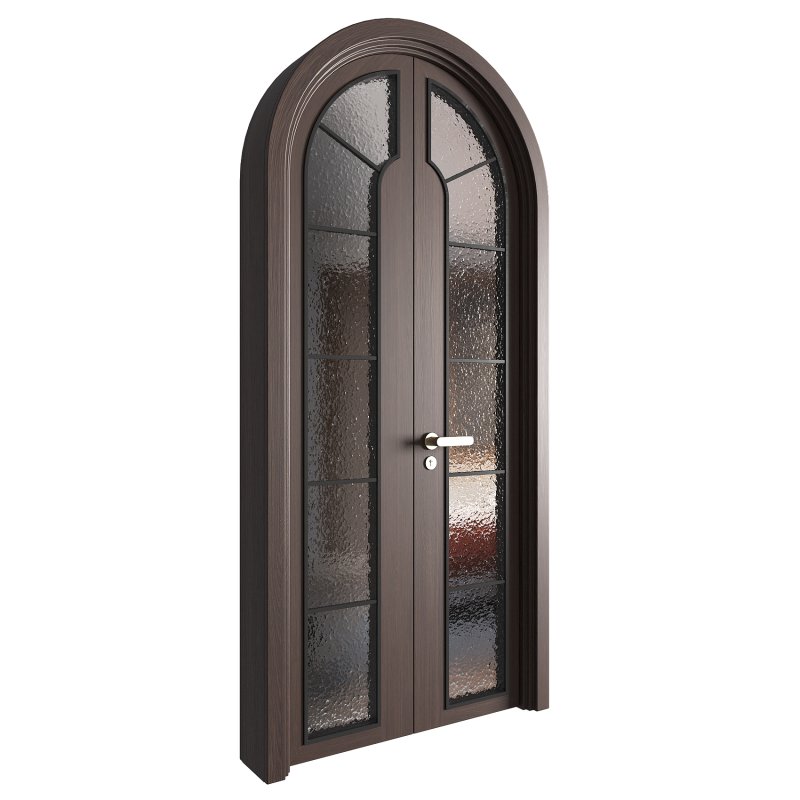 Arched Wooden Glass Door 08 - Image 3