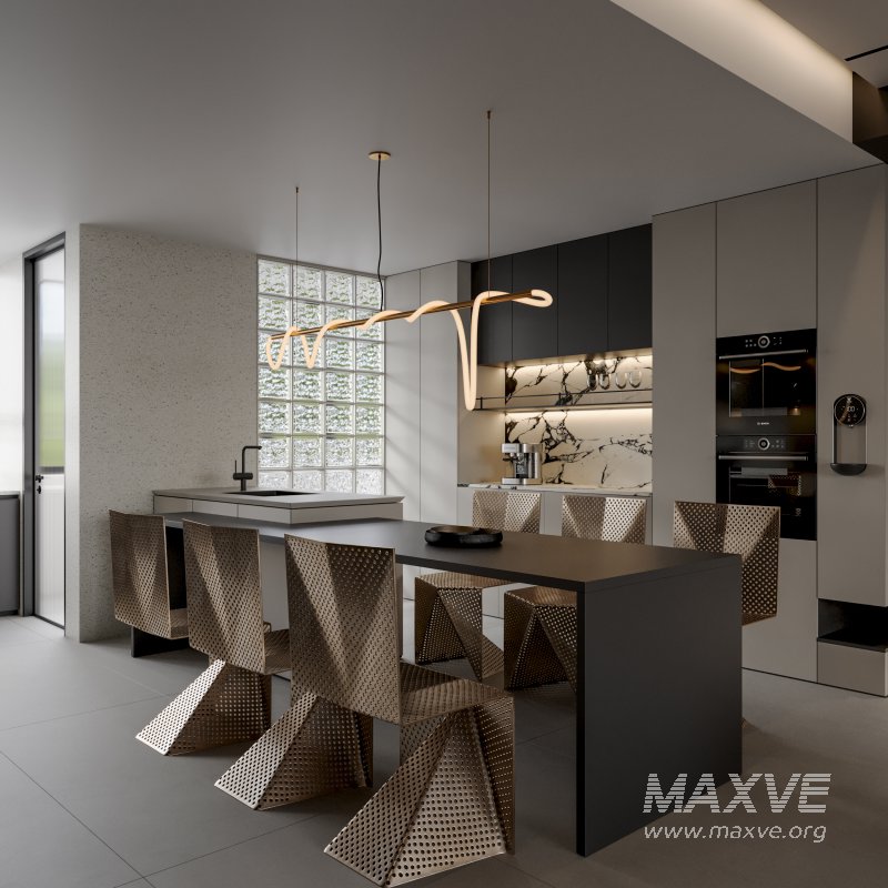 Modern living room dining room kitchen - Image 5