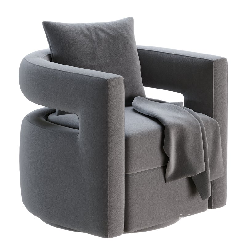 Kenneth Swivel Chair, Grey - Image 2