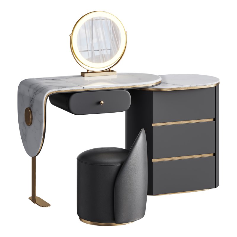 Ensemble de meuble lavabo moderne en bois massif minimaliste - Image 4