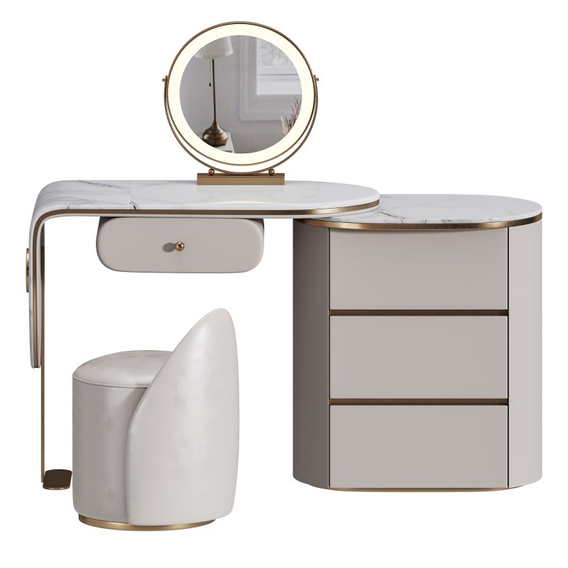 Ensemble de meuble lavabo moderne en bois massif minimaliste - Image 3