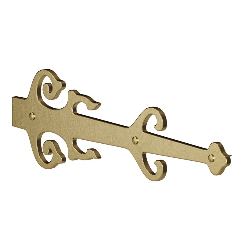 Black Wrought Iron Garage Door Decorative Hardware Poseidon Trident Design 12 in Rust Resistant Dummy Strap Hinge with Mounting Hardware - Image 9