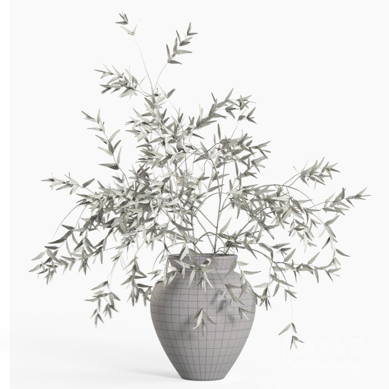 Olive Branches in Textured Ceramic Vase - Image 5