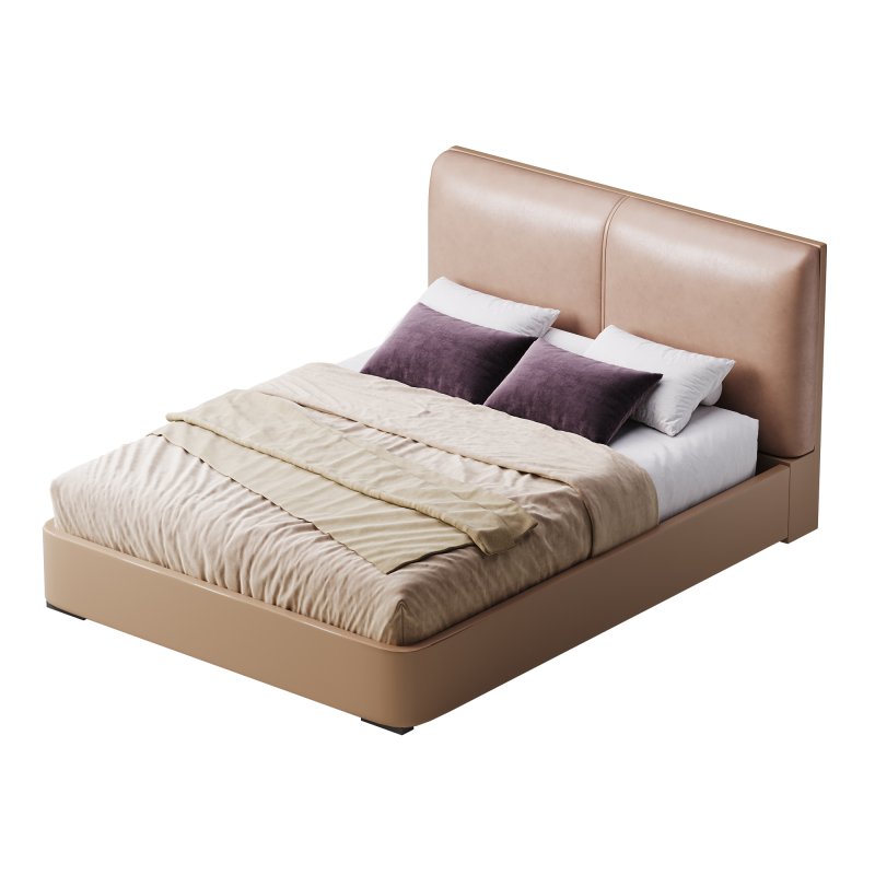 Rectangle Solid Color Storage Panel Bed - Image 11