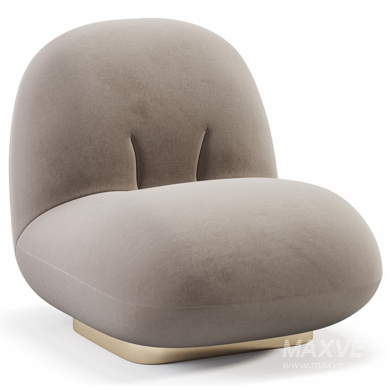 Back Modern Armless Chair with Brass - Image 4
