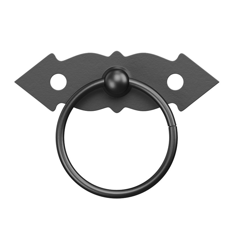 Ring Pull Cabinet Door Drawer Wrought Iron Black - Image 6