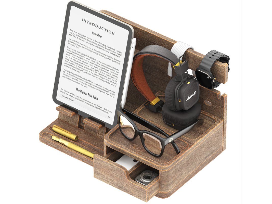 wooden nightstand organizer - Image 1