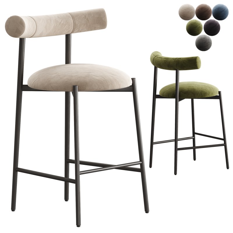 Chairs More Pampa SG 65 Low Green & Black Stool by Studio Pastina - Image 2