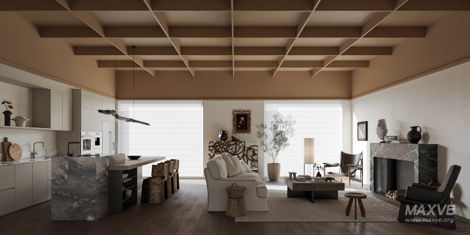 Medieval living room and dining room - Image 1