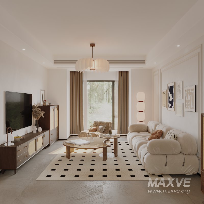 Wabi-sabi style living and dining room - Image 5