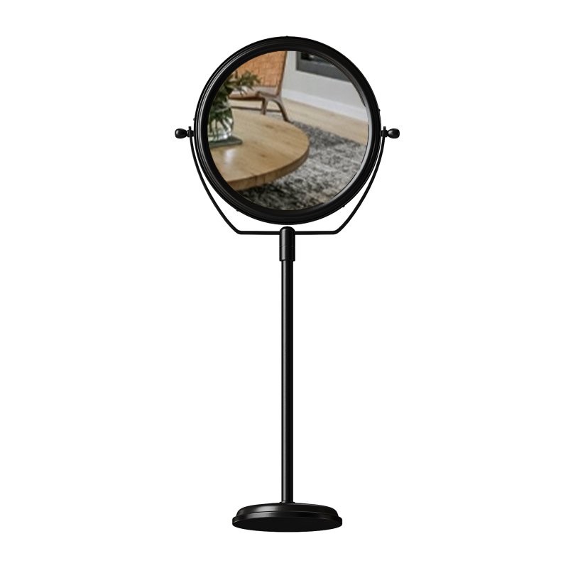 Table Makeup Mirror Chrome Brass Swivel Magnifying Two Sided - Image 9