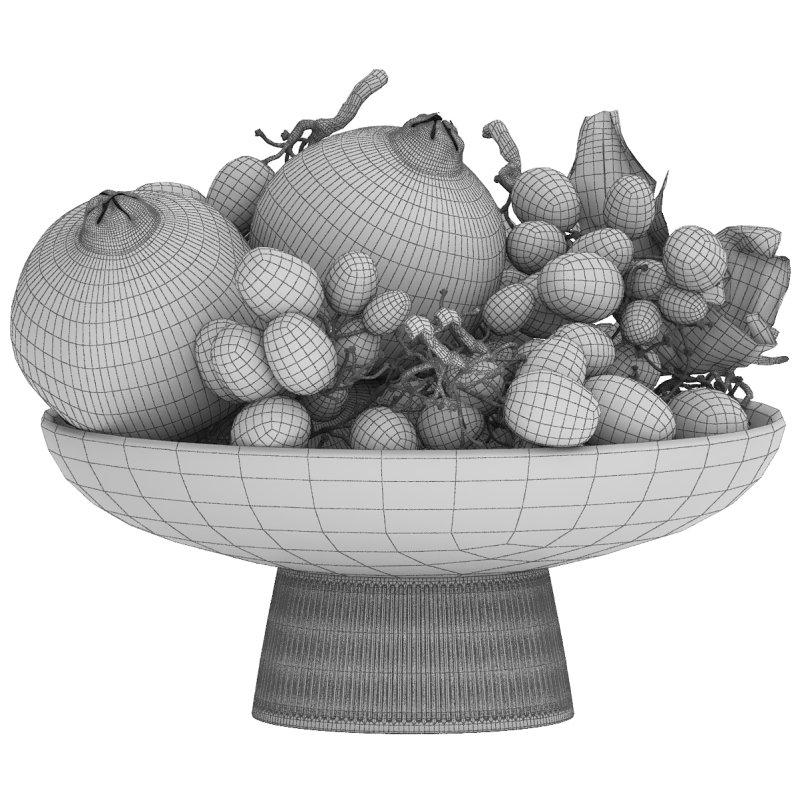 bowl of black grapes and pomegranate fruit - Image 3