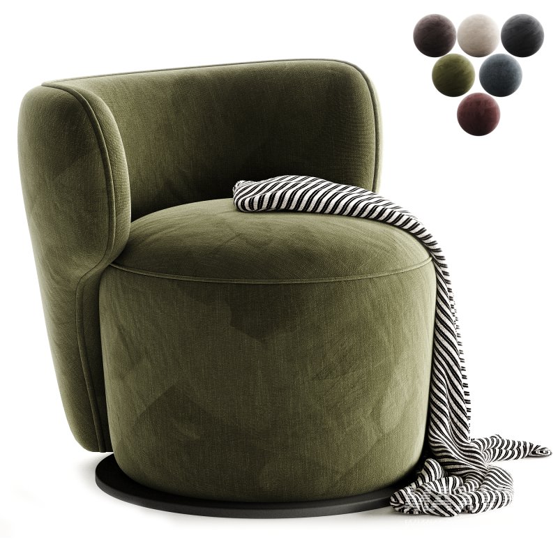 SM Living Couture Sierra Black Swivel Armchair - Image 1