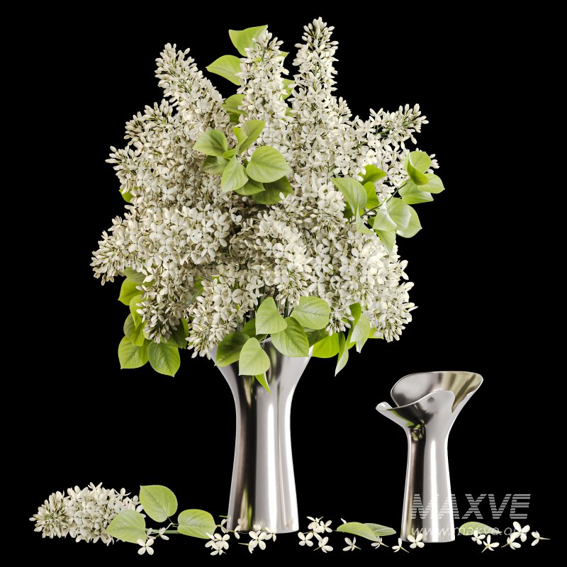 White Lilac in a Metallic Vase - Image 3