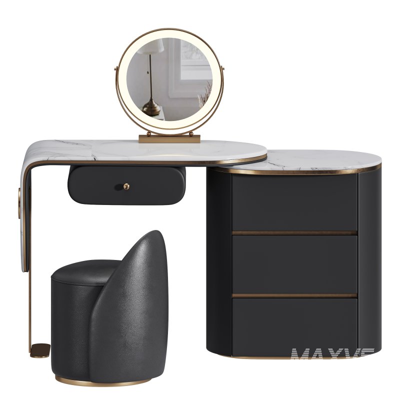 Ensemble de meuble lavabo moderne en bois massif minimaliste - Image 9