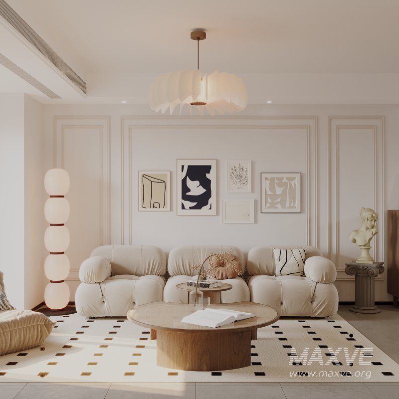 Wabi-sabi style living and dining room - Image 1