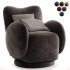 Libra Interiors Bingham Swivel Chair Dark Green Velvet - Thumbnail 3
