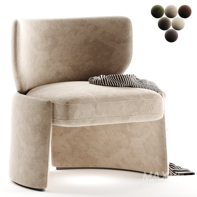 Emilia Gray fabric Lounge Chair - Image 2