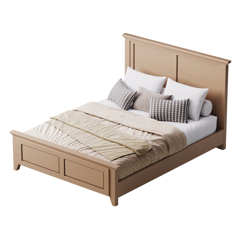 Solid Wood Panel Bed - Image 12