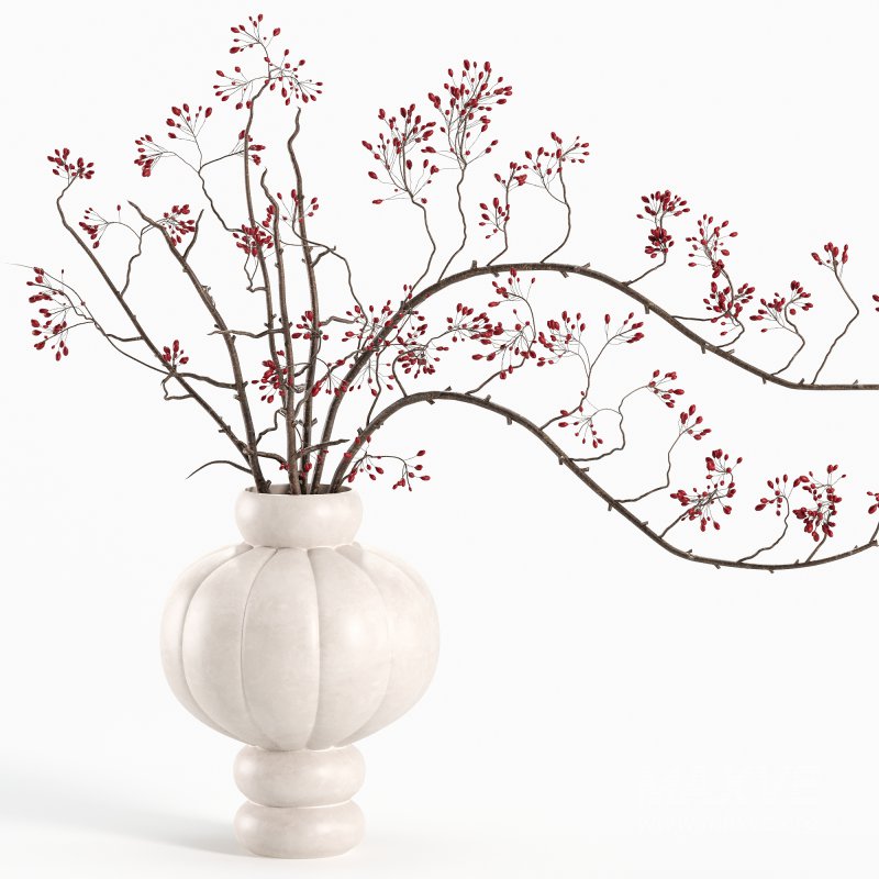 Red Berry Branches in LOUISE ROE Balloon Vases - Image 4