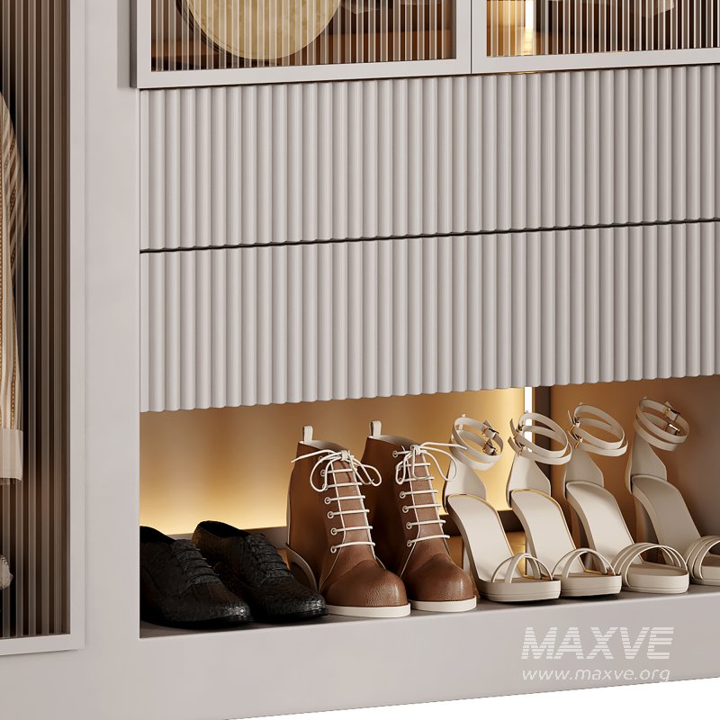 Bedroom wardrobe with glass door 1 - Image 3