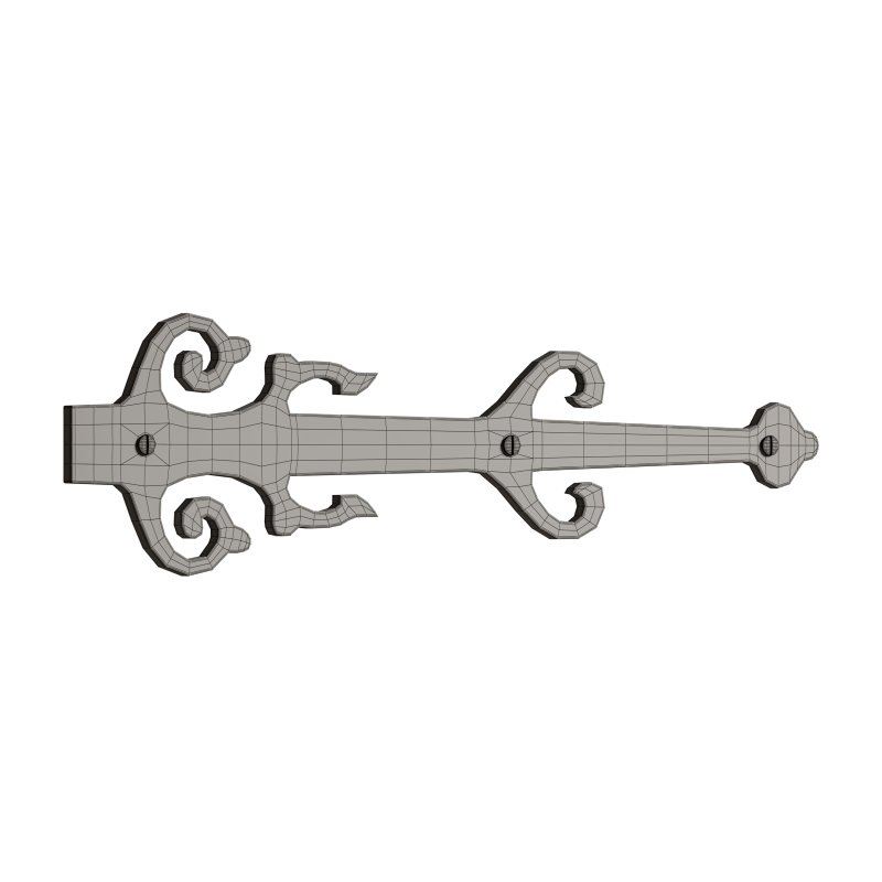 Black Wrought Iron Garage Door Decorative Hardware Poseidon Trident Design 12 in Rust Resistant Dummy Strap Hinge with Mounting Hardware - Image 15