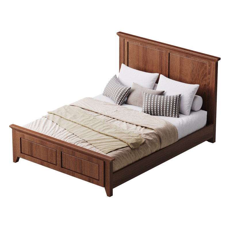 Solid Wood Panel Bed - Image 8