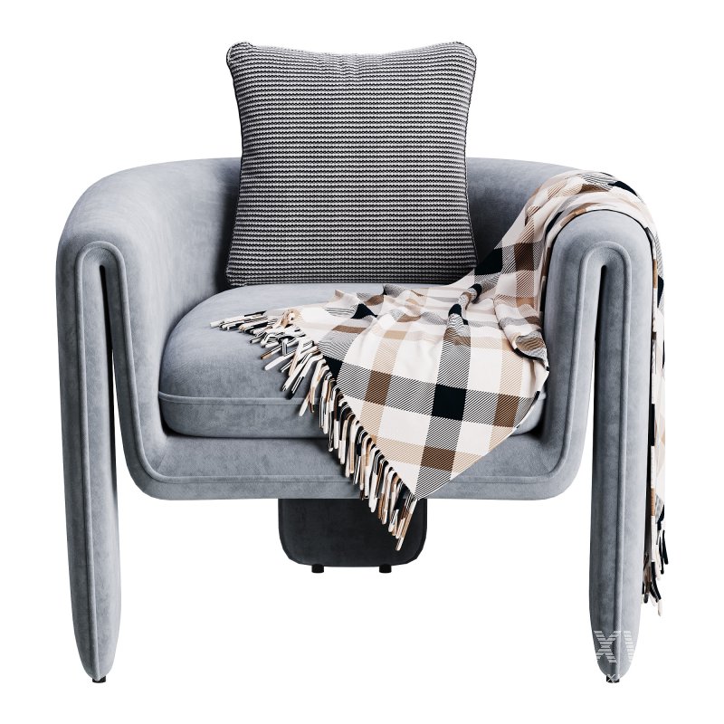 Sculptural Upholstered Lounge Chair - Image 4