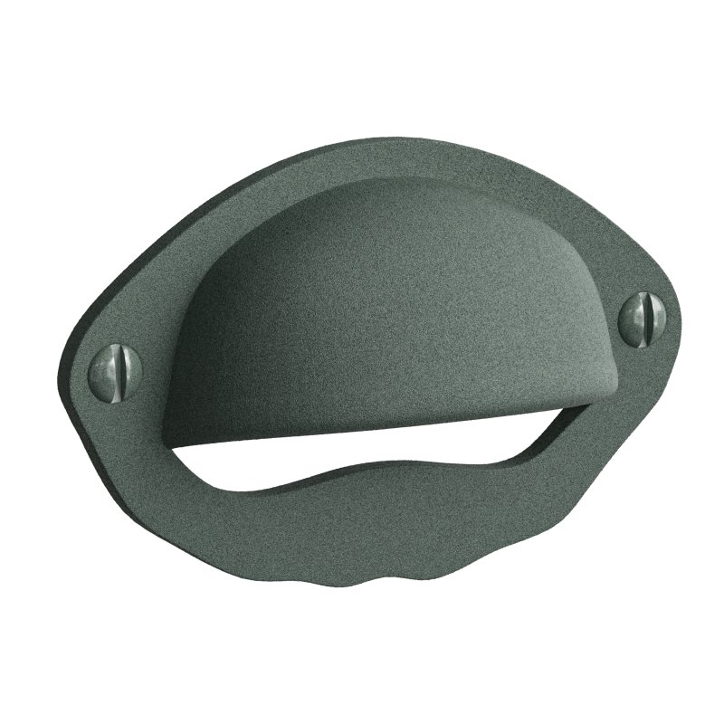 Cabinet or Drawer Bin Pull Black Iron Cup - Image 4