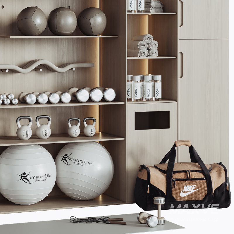 A Rack with gym equipment 02 - Image 3